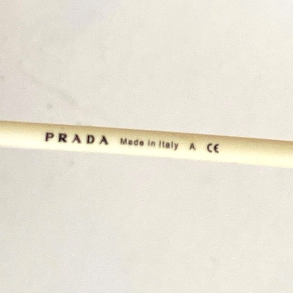 Prada vintage sunglasses 😎 with case made in Italy white temples silver frame - Picture 12 of 16